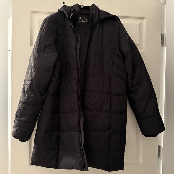 Xersion Jackets & Coats Black Lightweight Hooded Puffer Coat